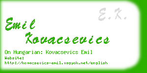 emil kovacsevics business card